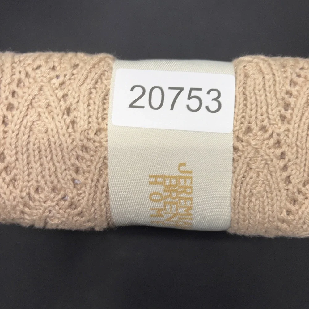 Sand Jeremiah Brent Home 100% Cotton Knitted Pointelle Scallop 50in x 60in 20753